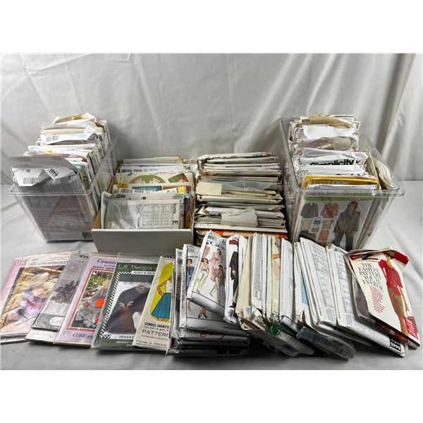 Large Assortment of Sewing Patterns