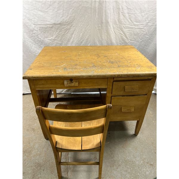 Wooden Desk & Chair