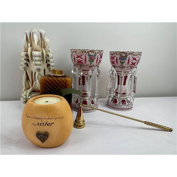 Candle and Candle Holder Lot