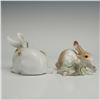 Image 2 : 2pc Lladro Figurines, Preening Bunny 1006099 & Rabbit Eating 1004772