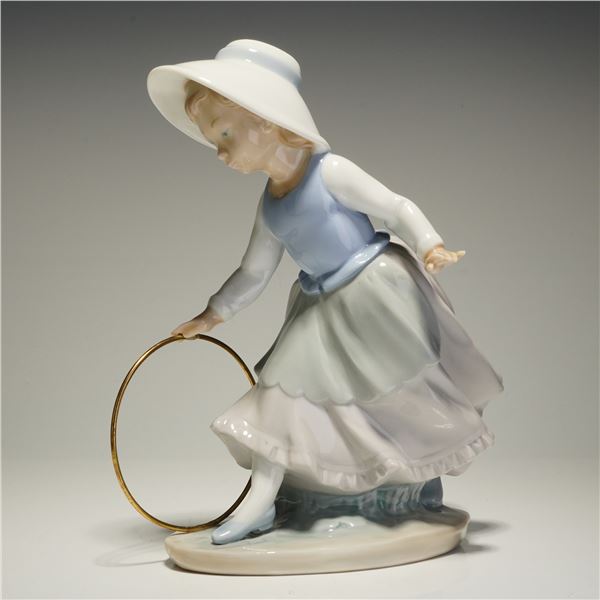 Nao by Lladro Porcelain Figurine, Girl with Hoop