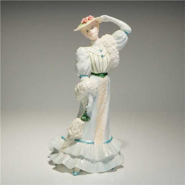 Coalport Bone China Golden Age Figurine, Beatrice at the Garden Party