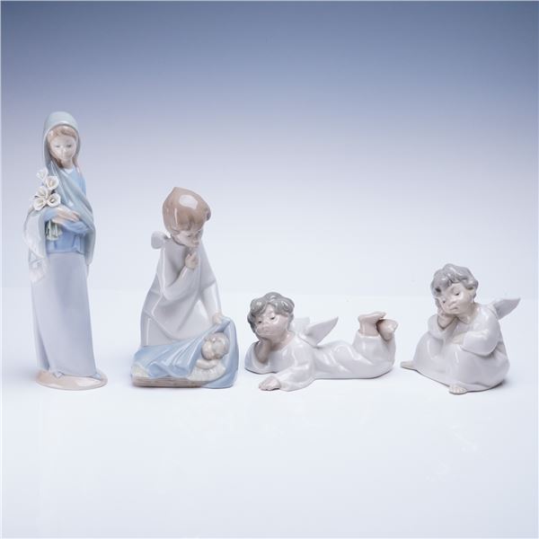 Collection of 4 Lladro Figurines Madonna with Angels