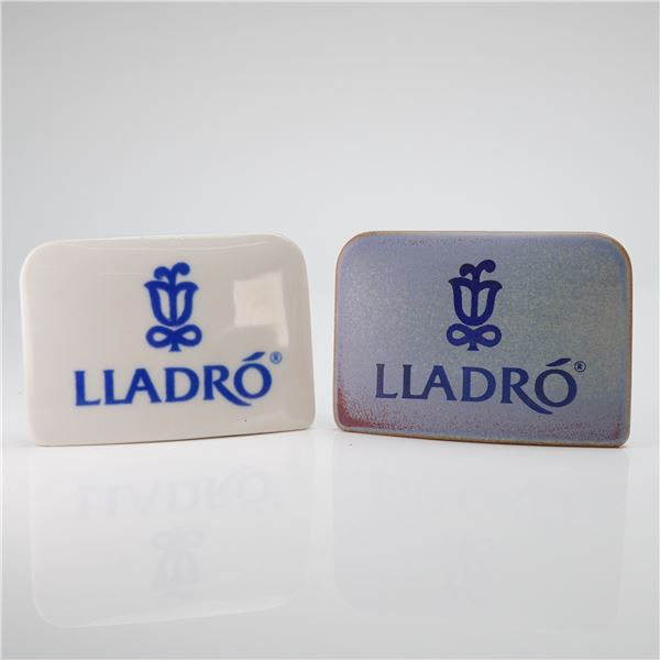 Two Lladro Porcelain Dealer Display Plaques