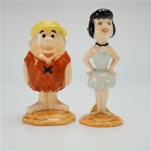Two John Beswick Flintstone Figurines, Barney & Betty Rubble
