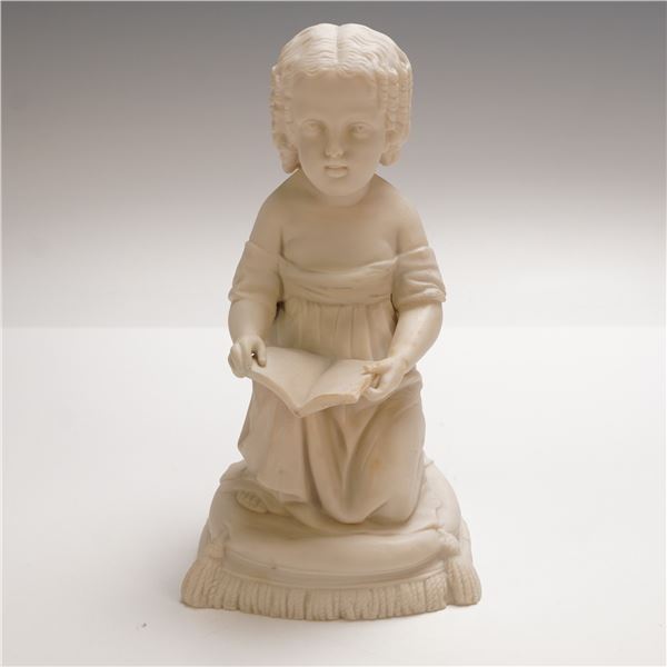 Parian Figure of a Seated Girl Reading, No. 178