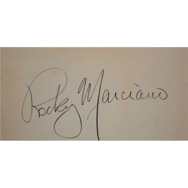 Boxer Rocky Marciano signature slip