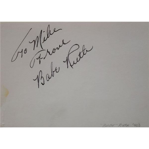 Babe Ruth signature slip