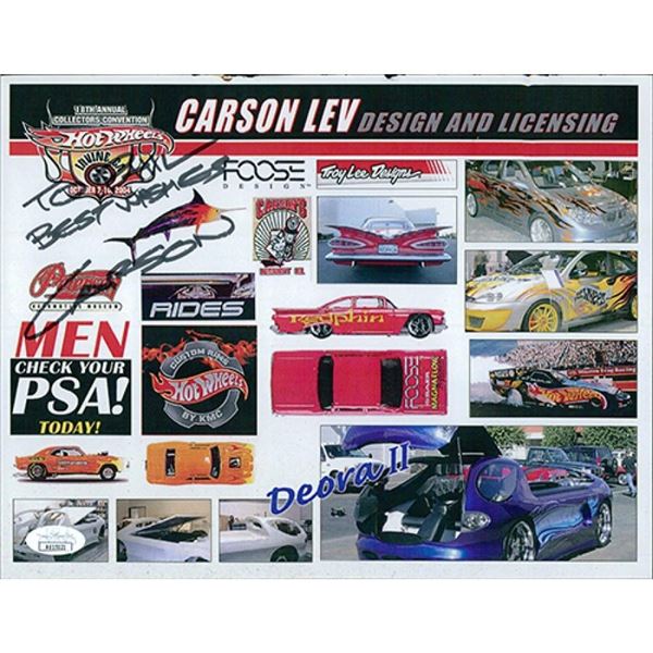 Hot Wheels Designer Carson Lev signed photo. JSA Authenticated
