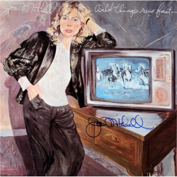 Joni Mitchell signed Wild Things Run Fast album