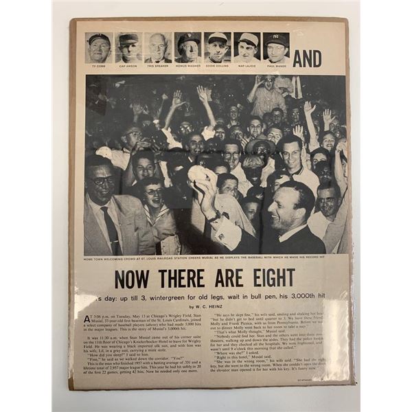 Stan Musial 3000 Hits Magazine Page. 1958