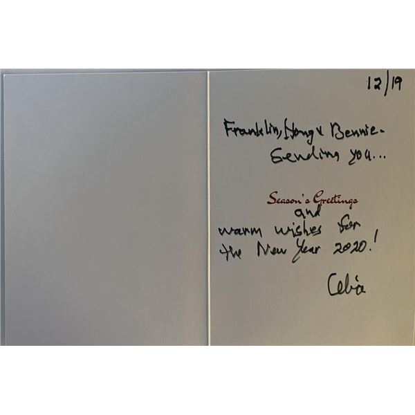 Celia Kaye signed Christmas card