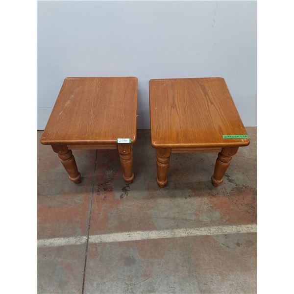 * Pair of Wooden End Tables - Some Damage - Cannot Ship