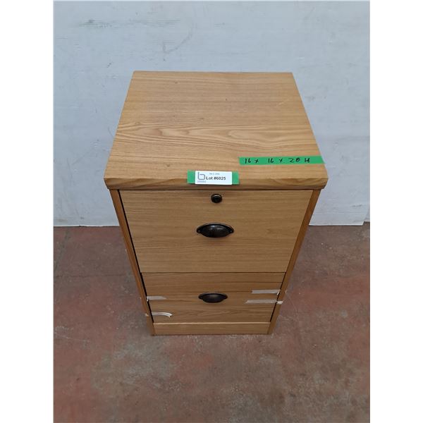 * Wood & MDF 2-Drawer File Cabinet - No Key - Cannot Ship