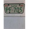 Image 3 : Saskatchewan Motorcycle Plate(Modern) and  Decorative Plate Mounted on Wooden Board 14"x14"