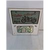 Image 4 : Saskatchewan Motorcycle Plate(Modern) and  Decorative Plate Mounted on Wooden Board 14"x14"