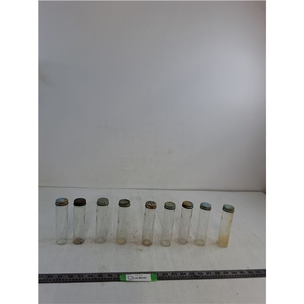 (9) Vintage Alka-Seltzer Glass Bottles ( as is)