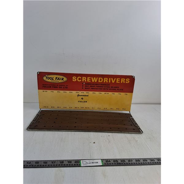 Screwdriver Wall Mounted Storage Rack 20"x8" ( cannot ship, as is)