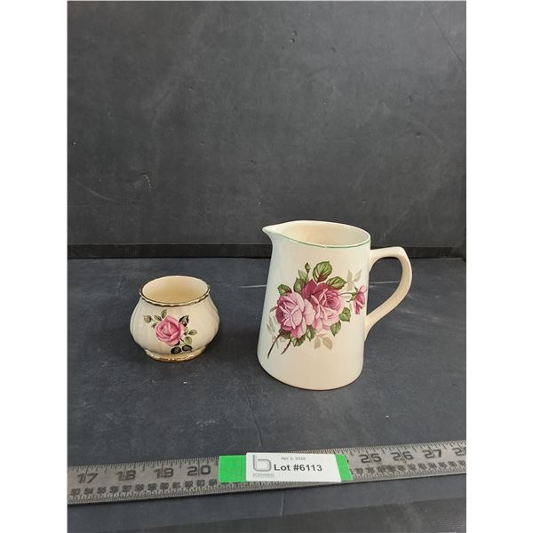 Vintage Sugar Bowl & Creamer Set