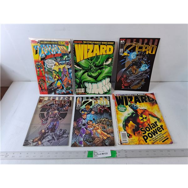 (6) Comics- Weapon Zero, Wizard, 2000 A.D. Monthly