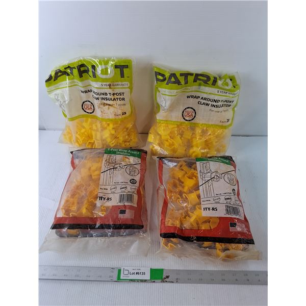 (4) Bags of T-Post Wrap Around Insulators- Sealed
