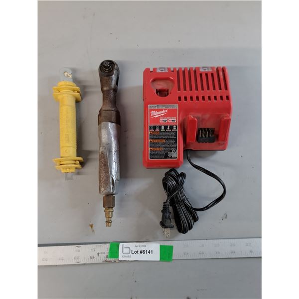 Insulated Electric Fence Gate Handle, Sioux 3/8" Drive Air Ratchet & Milwaukee Battery Charger- Unte