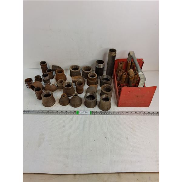 Large Assortment of Malleable Iron Pipe Couplers,Pipe Reducing Couplers,Elbows and Pipe Nipples