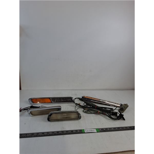 Vintage Ford Hood Emblems & Reflectors ( as is)