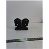Image 1 : Pair of Vintage Black Glazed Ceramic Horse Head Bookends
