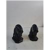 Image 3 : Pair of Vintage Black Glazed Ceramic Horse Head Bookends