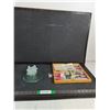 Image 1 : Frosted Glass Inukshuk Sculpture, Backgammon Game Board ( as is)