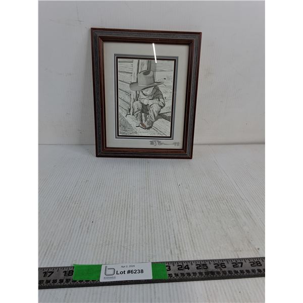 Bernie Brown Print " Small Wonders" In Frame 12"x10" ( cannot authenticate, as is)