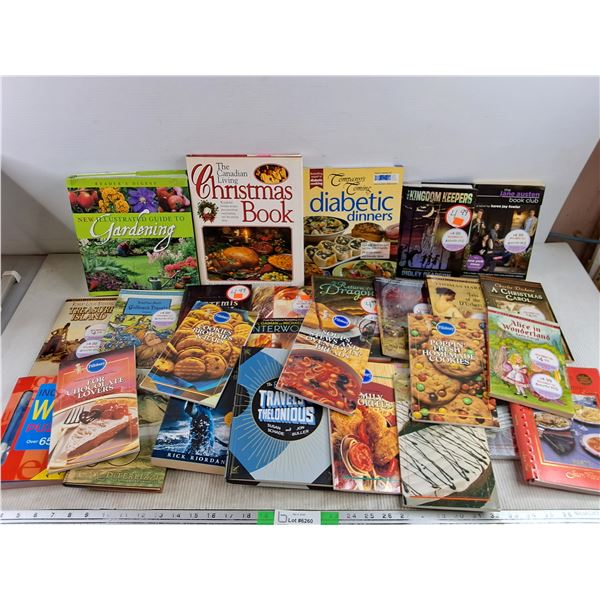 Assorted Books - Diabetic Dinners, Ridley Pearson, Treasure Island, Misc