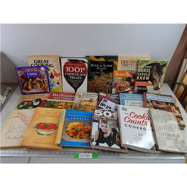 Assorted Books - 1001 Chocolate Treats, Country Bazaar Crafts, Rock & Alpine Plants, Misc