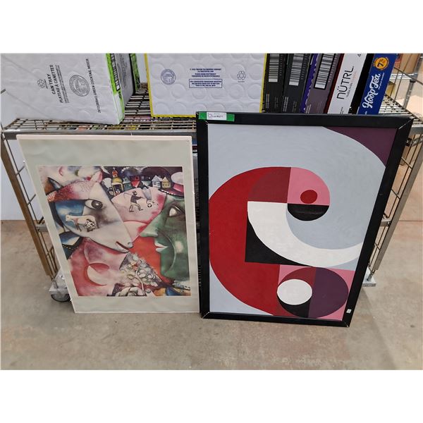 *Print 36" x 24", Wood Framed Wall Art Painting 39" x 27", PICKUP ONLY