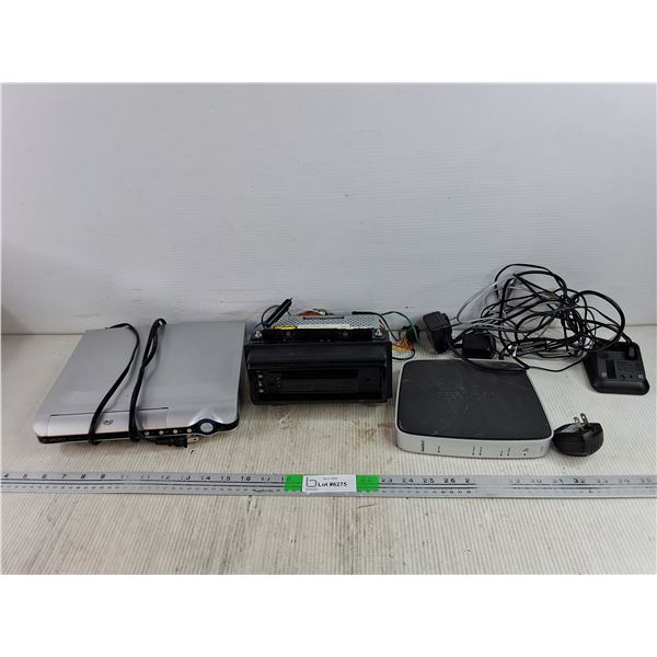 SaskTel 2 Wire Gateway, Nextar 1 Din Radio, Curtis DVD Player - Powers On, As Is