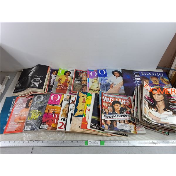 Assorted Magazines - The Oprah Magazine, Backstage, Zoomer, Misc - PICK UP -Heavy