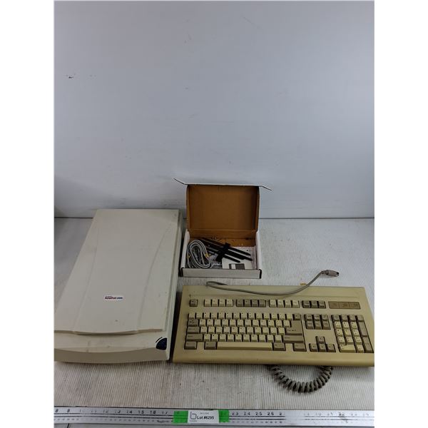 Vintage Keyboard, Visoneer PaperPort 6100 Scanner, Misc - As Is