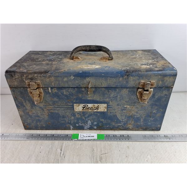 Vintage Beach Metal Tool Box 20" x 8" x 9"