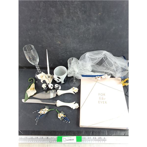 Goblets, Pie Utensils, Panda Ornaments, Mug, Wedding Book, Decorative Pen Holder, Misc