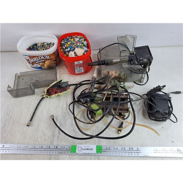 Aquarium Rocks, Pumps & Sunken Ship Decor - As Is - PICK UP