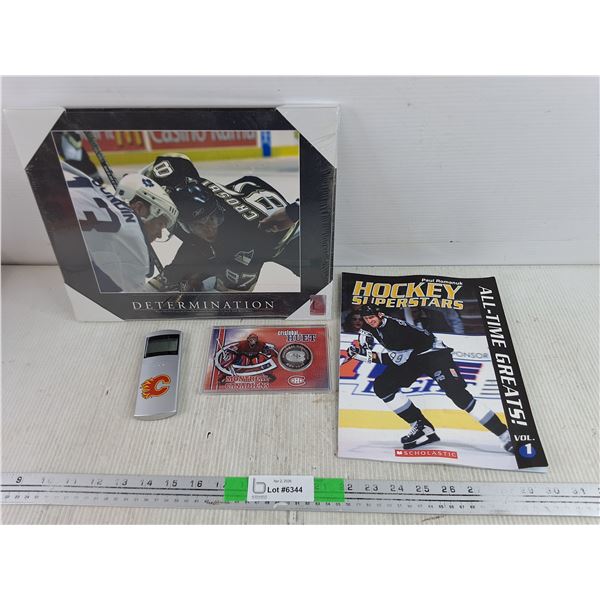 Sidney Crosby Hockey Wall Plaque 13" x 11", Calgary Flames Calculator, Montreal Canadiens Token,Misc