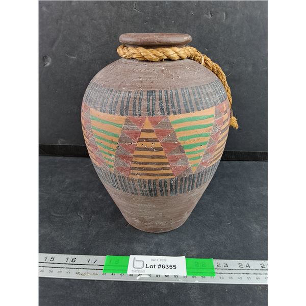 Hand Painted Pottery Vase 9"