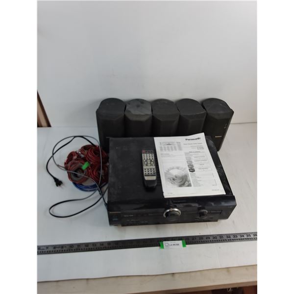 Panasonic A/V Receiver SAHT400 - Missing Power Cord,  5 Surround  Speakers - All Untested - PU