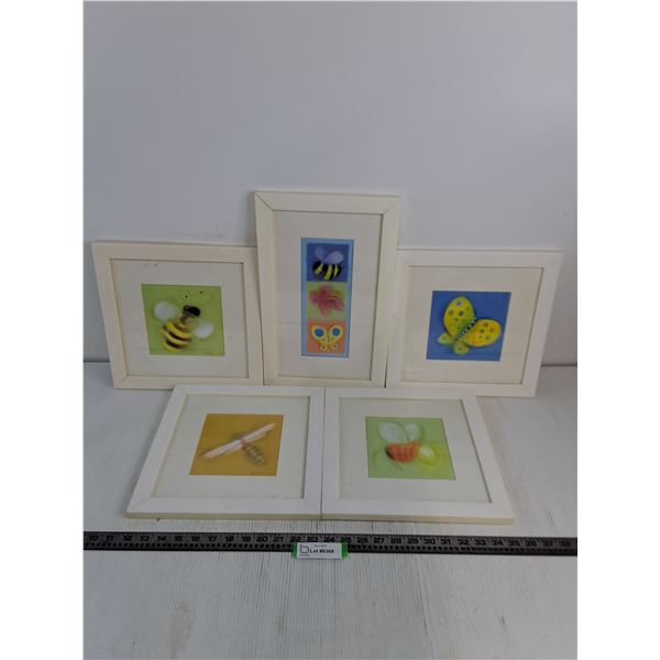 Set of 5 Framed "Nature" Prints by Morrow - Largest 10" x 16"