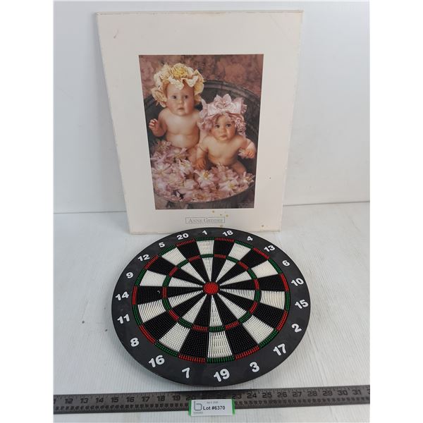 "Soft Tip" Dart Board - 16.5" Diameter, Anne Geddes 16" x 20" MDF Wall Decor - PICK UP