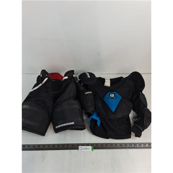 Youth Size Hockey Pads (Sherwood Pants, Bauer Chest/Arm Protector)