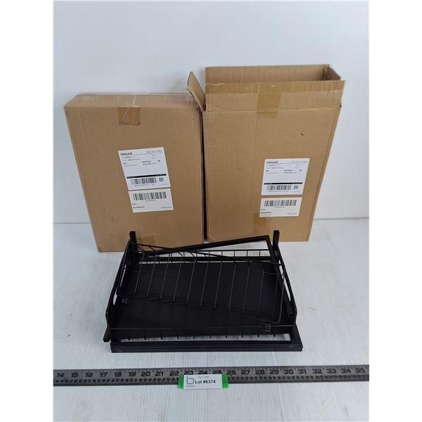 (2) New Unassembled Metal Desk Organizers