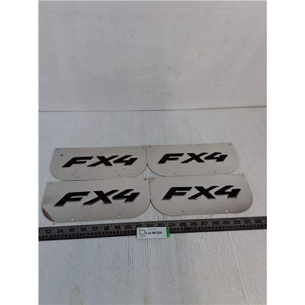 Set of 4 Chrome Mudflap "FX4" Labels