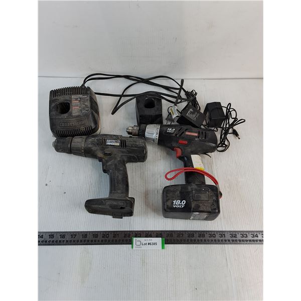 (2) Craftsman Cordless Drills w/Charging Stations - All Untested, As is